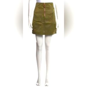 Sandro army green with gold detail mini skirt